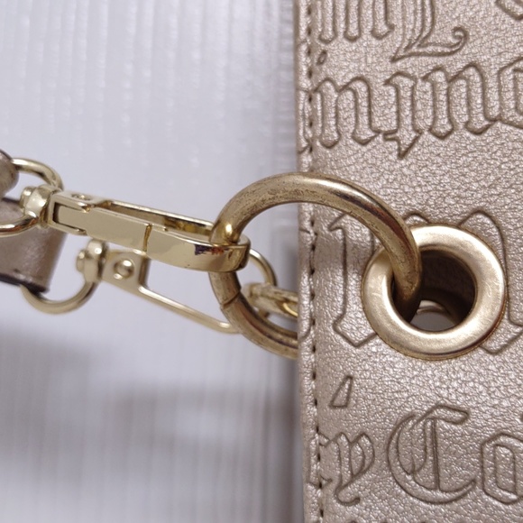 NWT Juicy Couture Word Play Gold Embossed Metallic Tote Bag - Picture 15 of 16